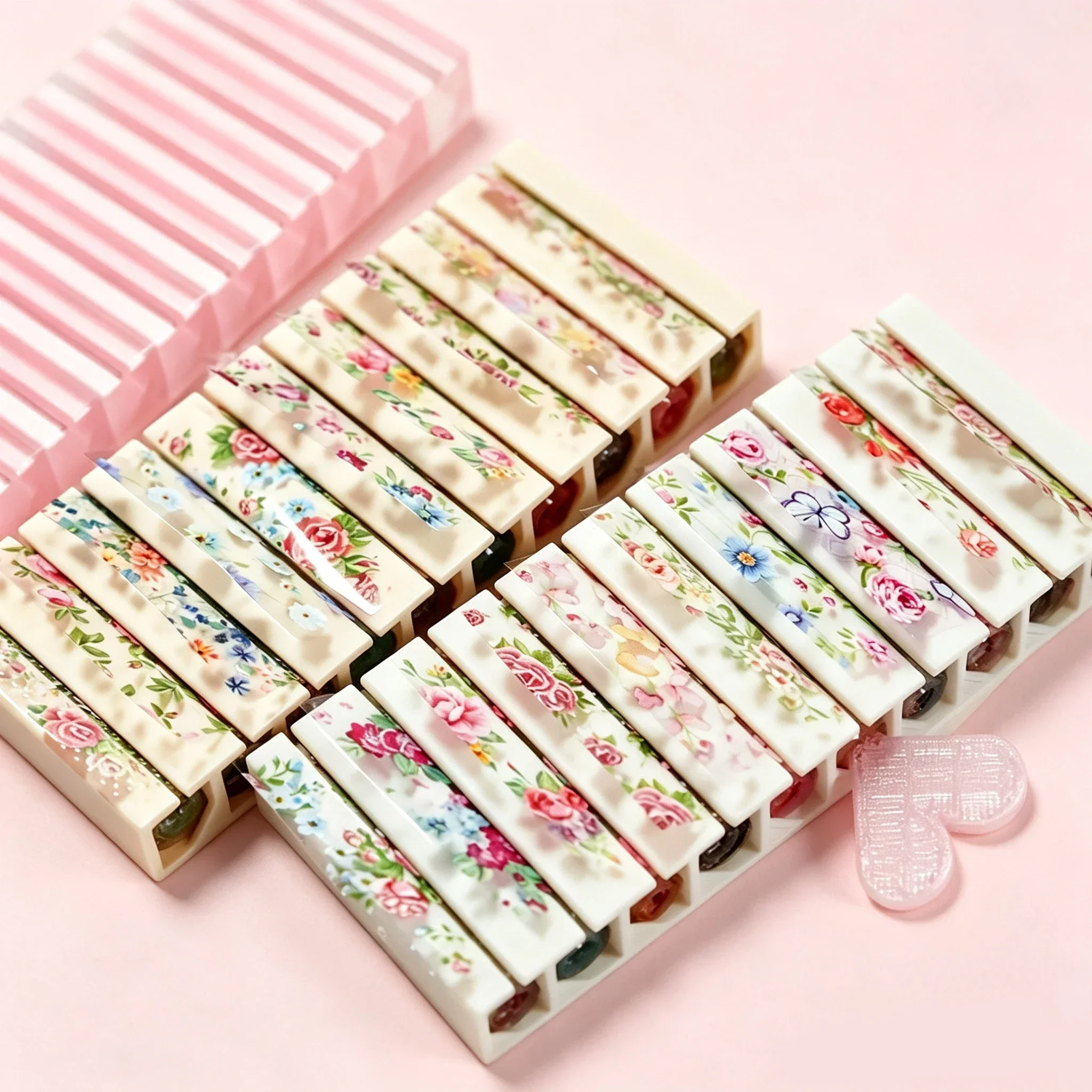 Desk Setup Organization - Portable 10-Grid Nail Starry Foil Storage