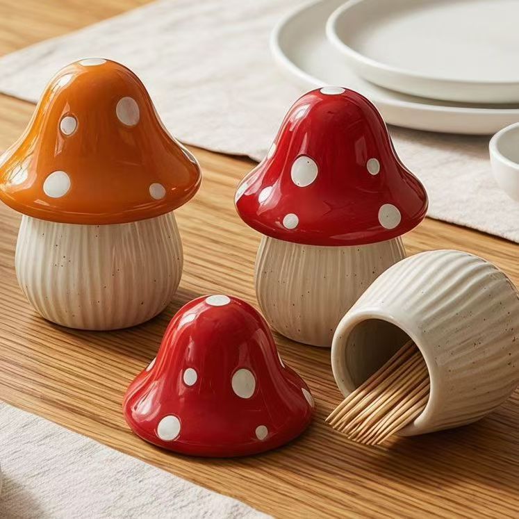 Cartoon Mushroom Ceramic Stora - Desk Setup Organization 评论和价格