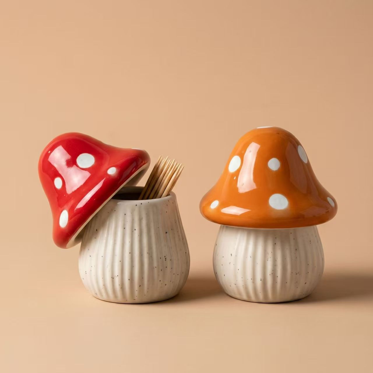 Cartoon Mushroom Ceramic Stora - Desk Setup Organization 评论和价格