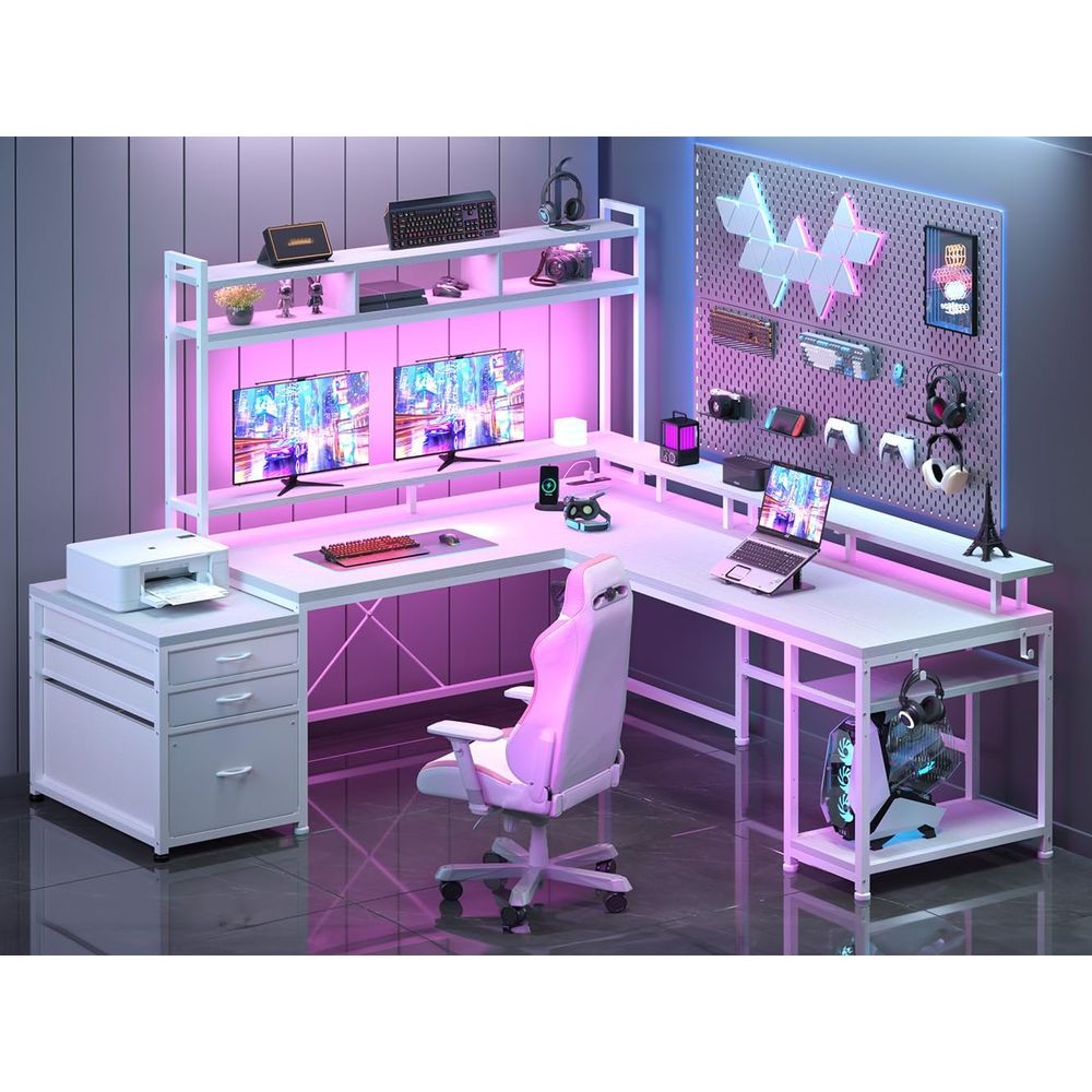104-inch L-Shaped Desk for Dua - Dual Monitor Desk Setup 评论和价格