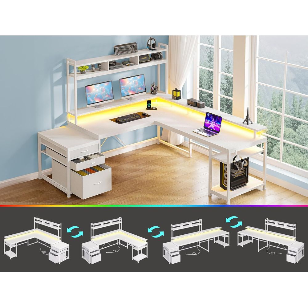 104-inch L-Shaped Desk for Dua - Dual Monitor Desk Setup 评论和价格