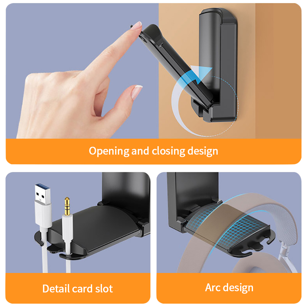 Folding Headset Stand Holder G - Headphone Hook Under 评论和价格