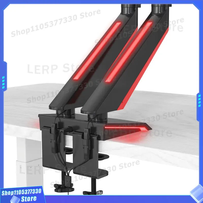 Aluminum Dual Monitor Arm 15 t - Dual Monitor Desk Setup 评论和价格