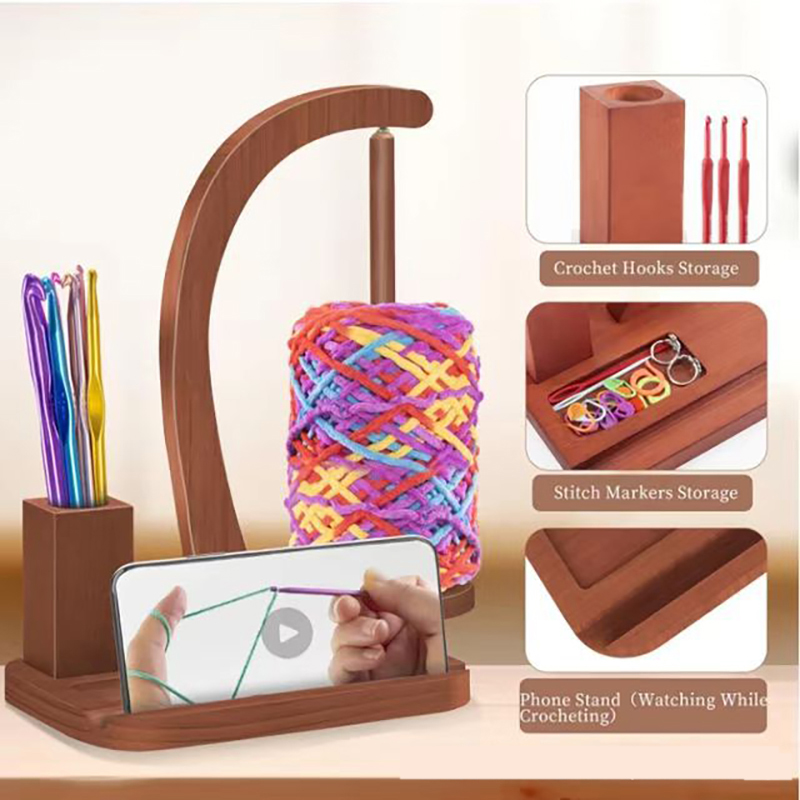 In Stock Wooden Rotating Yarn  - Desk Setup Organization 评论和价格