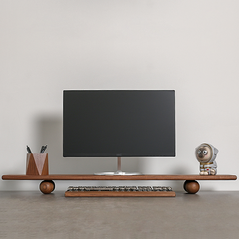Natural Wood Desktop Riser Dua - Dual Monitor Desk Setup 评论和价格