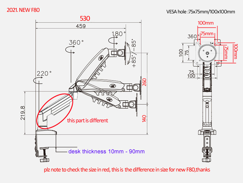NEW NB F80 17-30' Desktop LED  - Dual Monitor Desk Setup 评论和价格