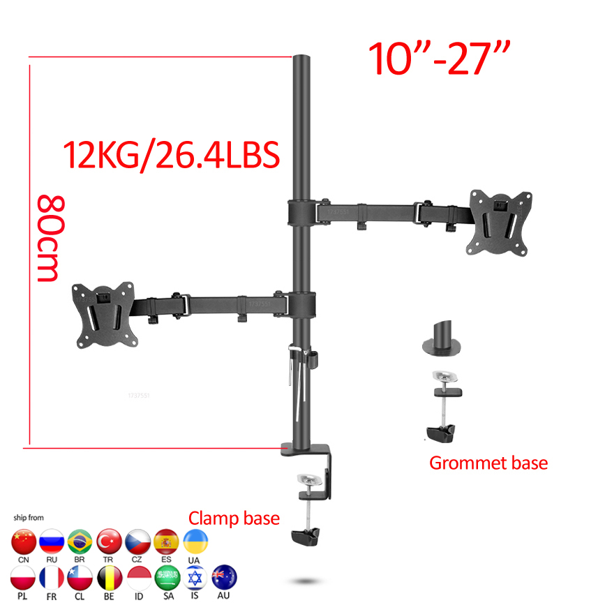 (80cm) DL-T902-280II Full Moti - Dual Monitor Desk Setup 评论和价格