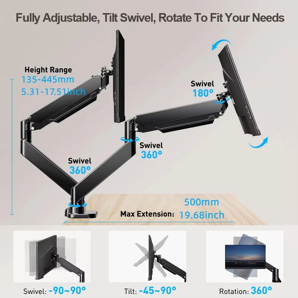 Dual Monitor Mount Stand Desk  - Dual Monitor Desk Setup 评论和价格