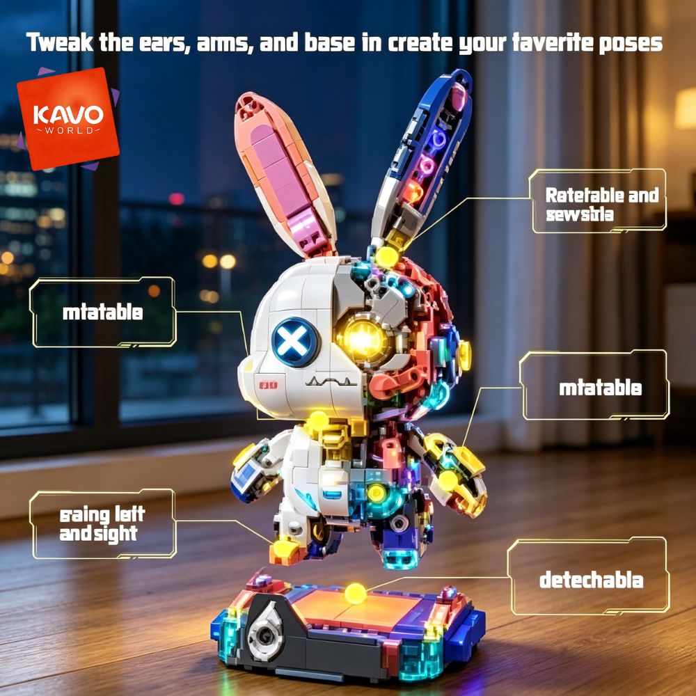 KAVOWORLD 1377PCS Robot Rabbit - Desk Setup Diy 评论和价格