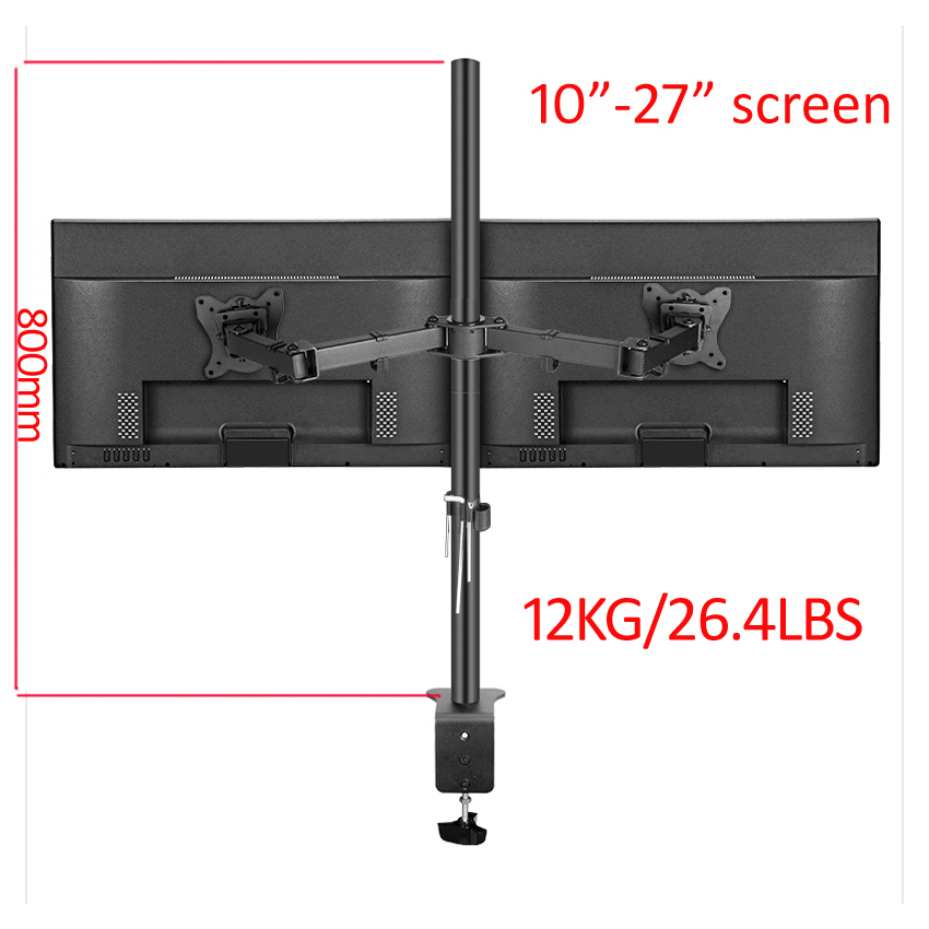 T902-280 360 Rotate Steel 10'- - Dual Monitor Desk Setup 评论和价格
