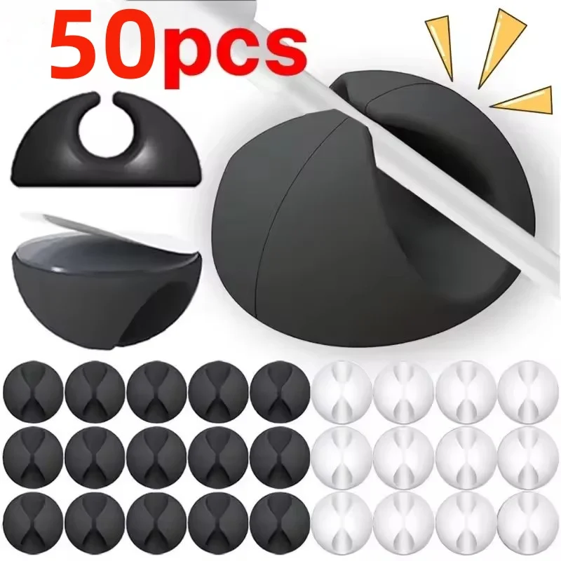 5/50Pcs Desktop Wall Cable Cli - Headphone Hook Under 评论和价格