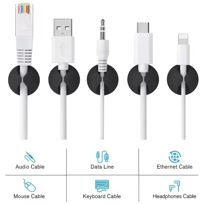 5/50Pcs Desktop Wall Cable Cli - Headphone Hook Under 评论和价格