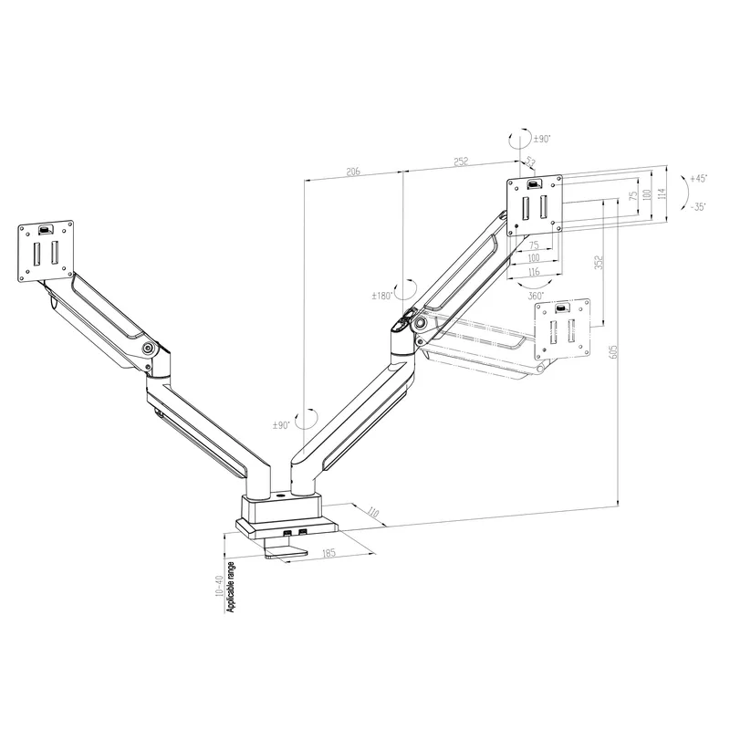 Dual Arm Monitor Mount Heavy D - Dual Monitor Desk Setup 评论和价格